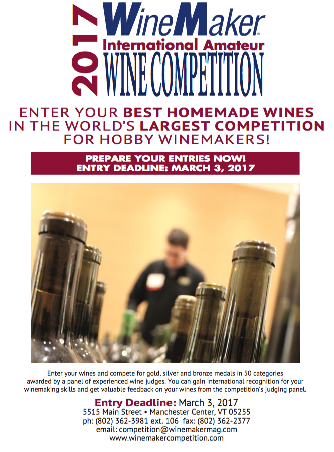 Enter the 2017 WineMaker Competition WineMaker Magazine