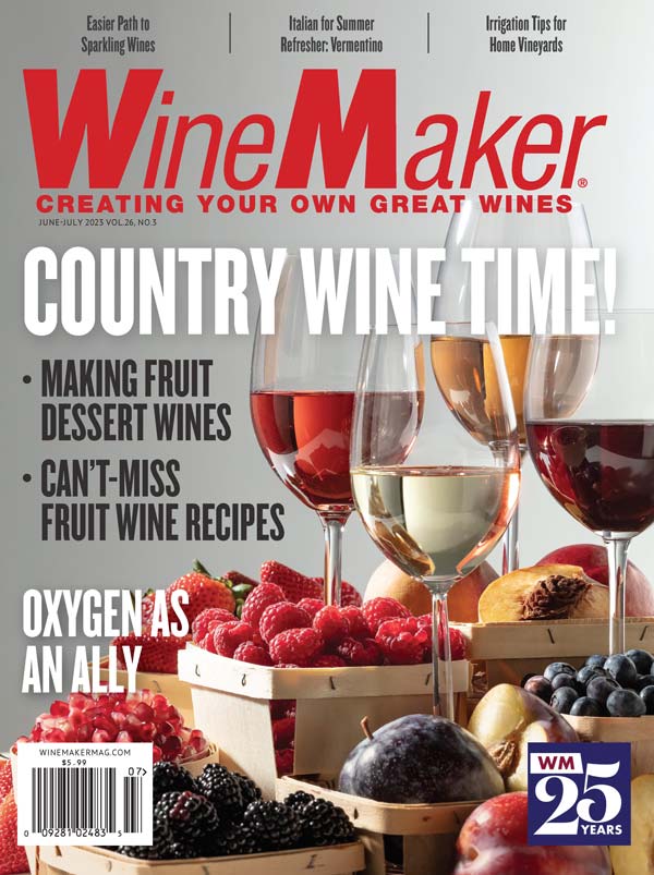 cover of the June-July 2023 issue of WineMaker magazine with country wine cover story