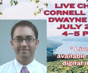 Banner for the Live Chat with Dwayne Bershaw which took place July 26, 2023