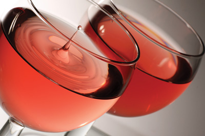 two glasses of rosé wine