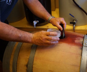 adding metabisulfite to wine an oak barrel for aging