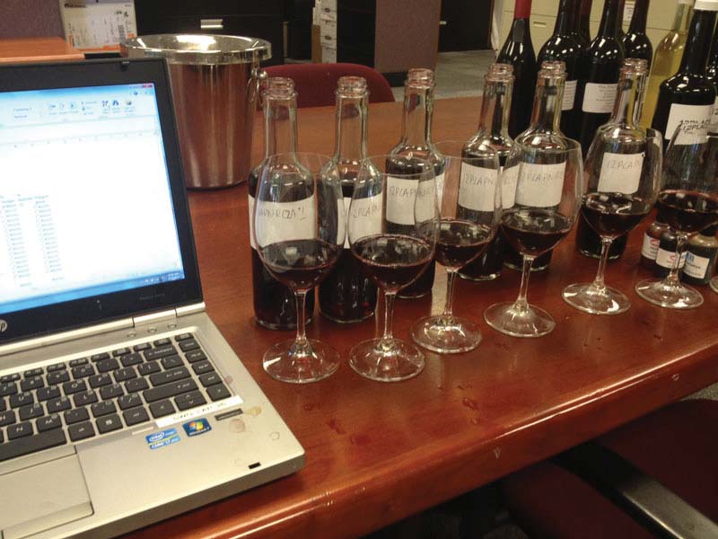 bench trials for blending red wines