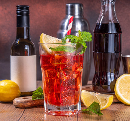 Cola and wine make up the Kalimotx cocktail.