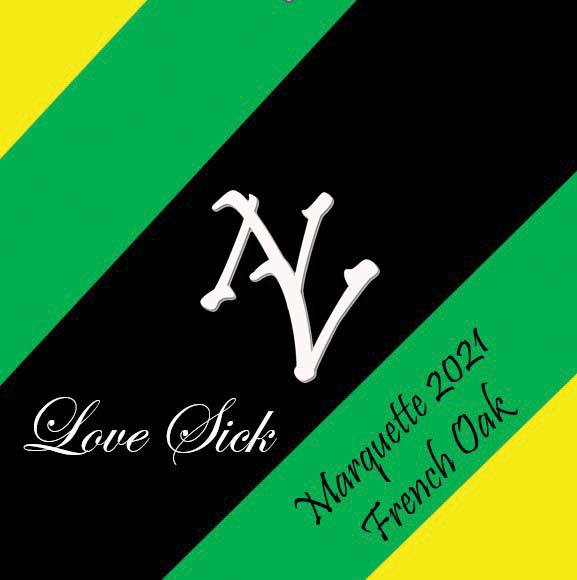 jamaican-themed love sick wine label