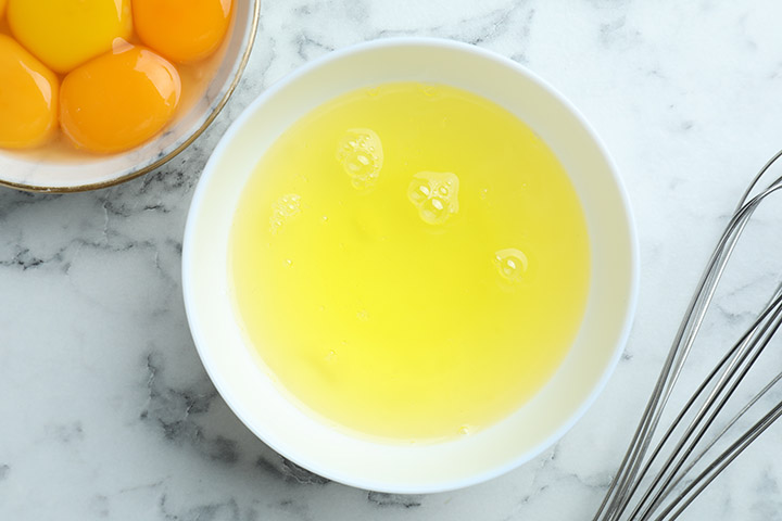egg whites in a bowl.