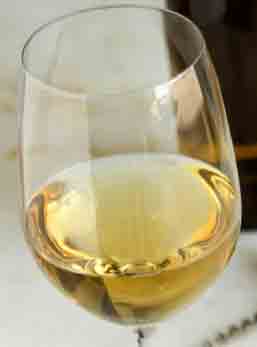 Glass of white wine.