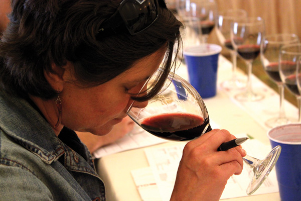 using olfactory senses to judge a wine's character